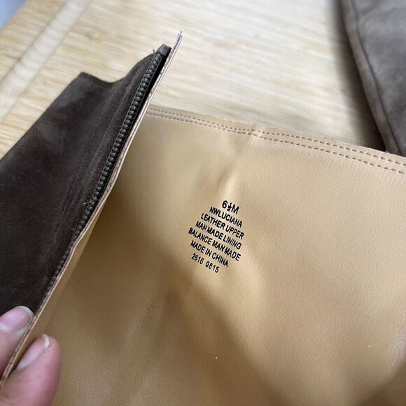 Nine West Boots Size 6.5 Brown Leather Tall Riding Studded Side Zip Western - Picture 12 of 12